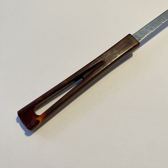 Vintage! 13" Stainless Curved Slotted Spatula Turner Red Maroon Bakelite Handle - Picture 6 of 13